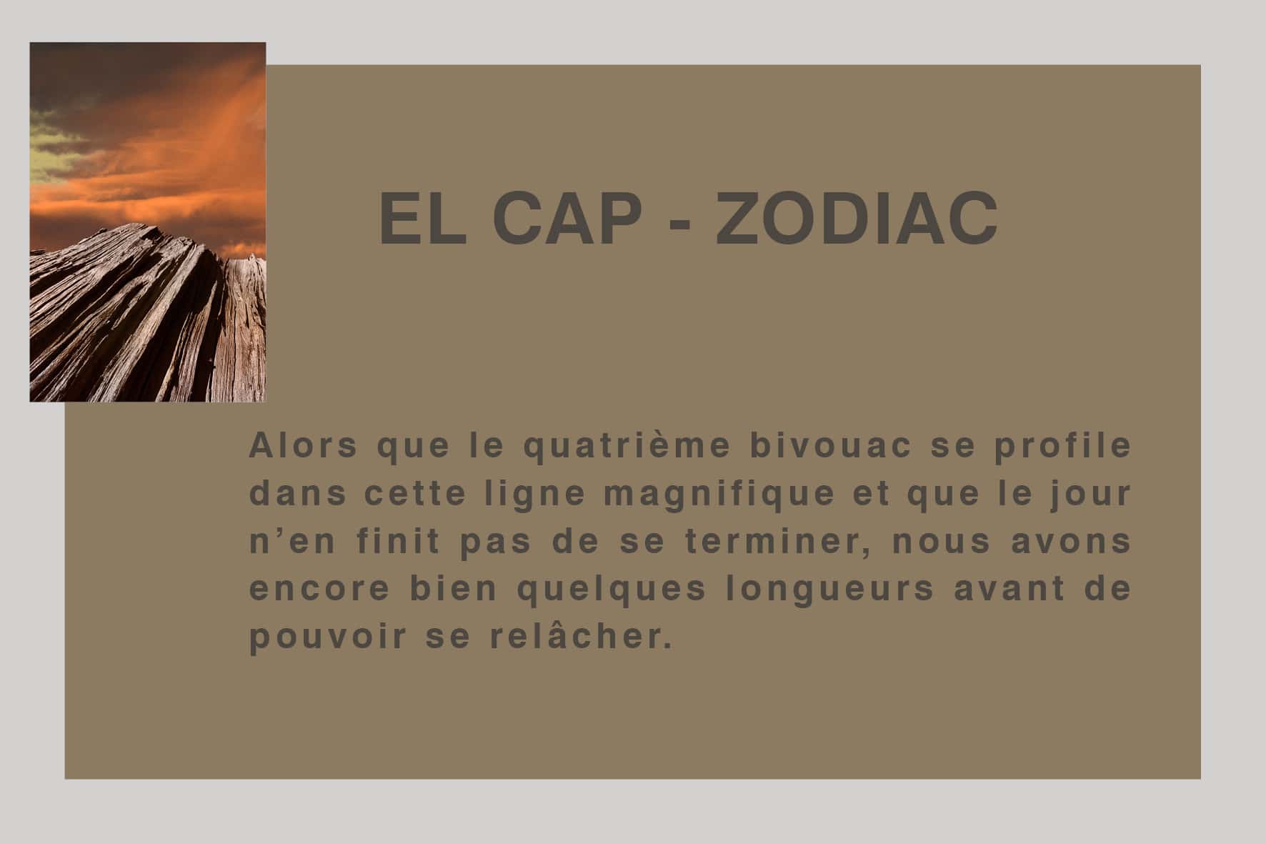 El Cap - Zodiac par Philippe Jaccard